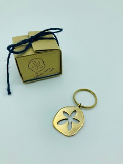 Sand dollar brass key ring