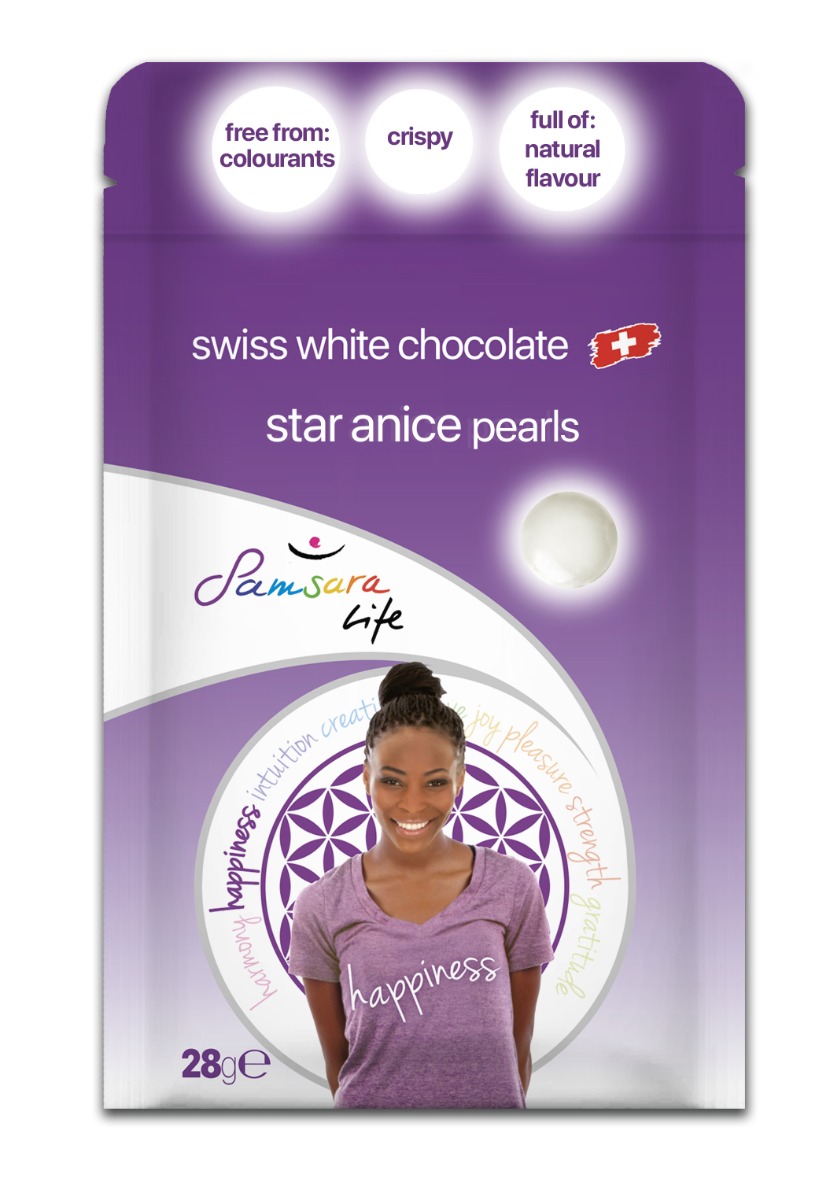 White Chocolate crispy pearls Star anice flavour 28gr